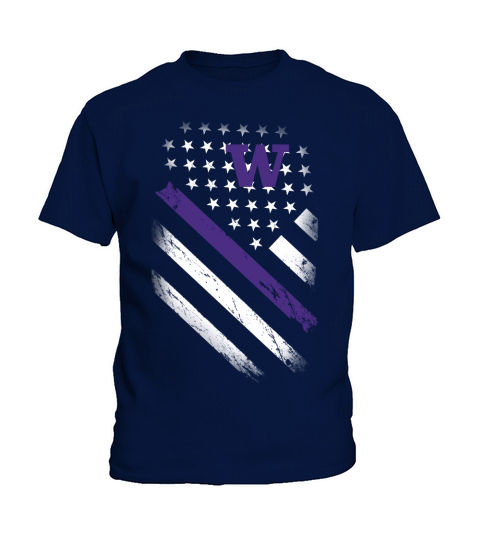 Washington Huskies American Flag Kids T-Shirt