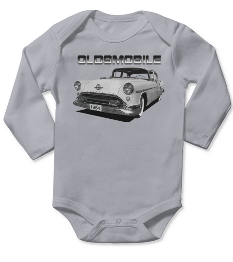 1954 Oldsmobile Front White Long Sleeve Baby One-Piece