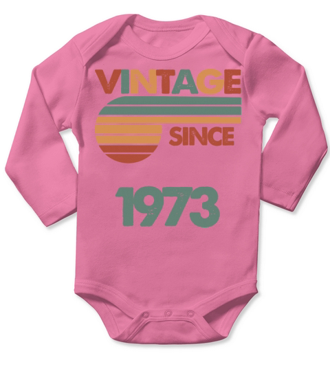 49th Vintage Birthday 1973 Long Sleeve Baby One-Piece
