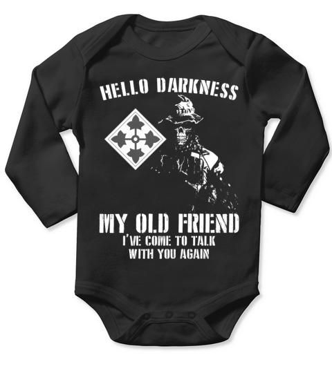 4th Infantry Division Hello darkness My old friend Ive come to talk with you again Long Sleeve Baby One-Piece