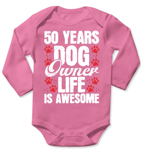 50 Year Old Dog Dog Mom Dog Dad 50th Birthday Long Sleeve Baby One-Piece