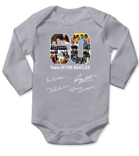 60 years of The Beatles all signature Long Sleeve Baby One-Piece