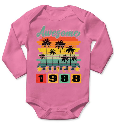 Awesome Since 1988 Long Sleeve Baby One-Piece