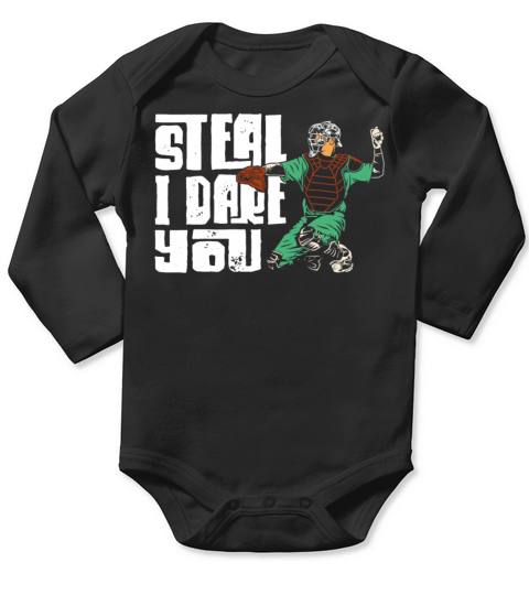 Baseball Fan Catcher Vintage Steal Long Sleeve Baby One-Piece
