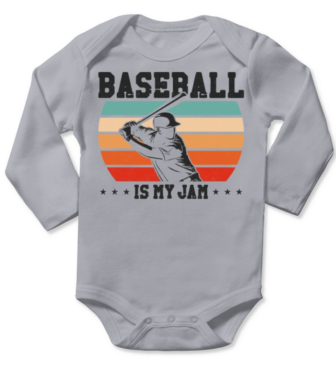 Baseball Fan Retro Vintage Batter Long Sleeve Baby One-Piece