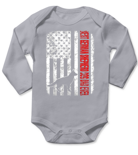 Best German Shepherd Dog Dad Ever American Flag shirt Long Sleeve Baby One-Piece