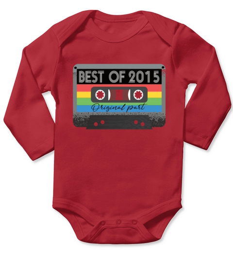 Best Of 2015 Vintage Cassette Retro Birthday Long Sleeve Baby One-Piece
