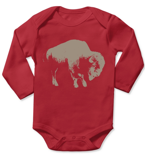 Bison T Shirt Long Sleeve Baby One-Piece