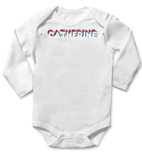 Catherine Name - Funny Name Catherine 80s theme Long Sleeve Baby One-Piece