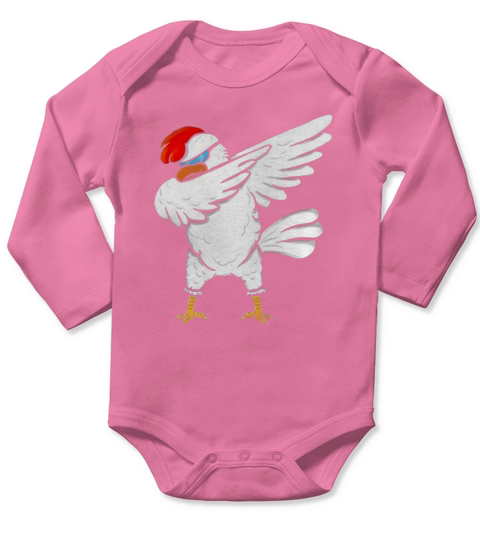 Funny Dabbing Chicken Lover Shirt Long Sleeve Baby One-Piece