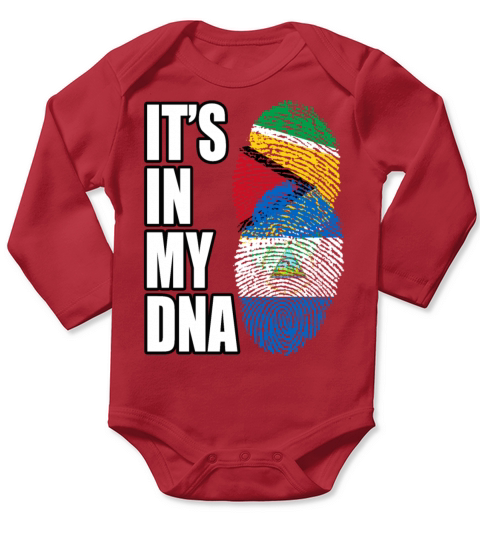 Guyanese And Nicaraguan Mix Heritage DNA Flag Long Sleeve Baby One-Piece