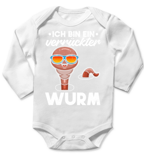 Im A Crazy Worm Cool Compost Worm With Sunglasses Long Sleeve Baby One-Piece
