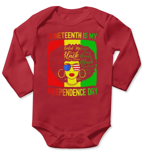Juneteenth Is My Independence Day American Flag Shirt Long Sleeve Baby One-Piece