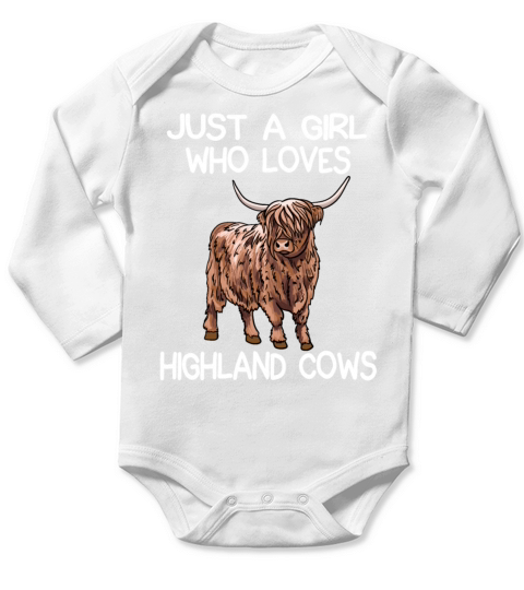 Just A Girl Who Loves Highland Cows Long Sleeve Baby One-Piece