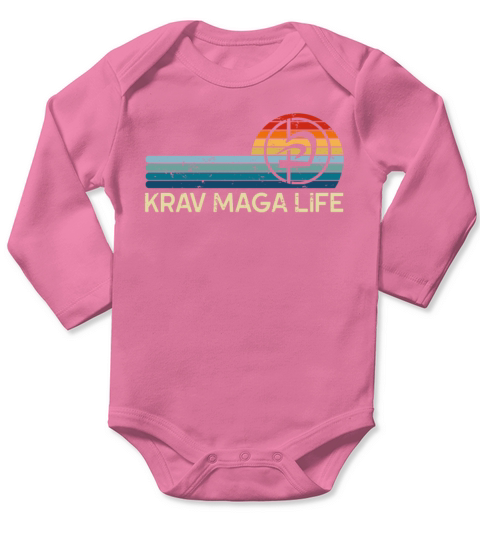 Krav Maga Life Martial Arts Men Women Vintage Long Sleeve Baby One-Piece