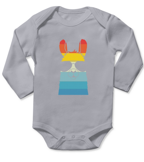 Llama Sunglasses Retro Vintage Long Sleeve Baby One-Piece