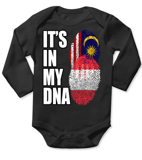 Malaysian And Austrian Mix Heritage DNA Flag Long Sleeve Baby One-Piece
