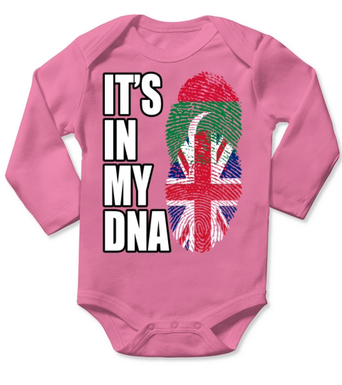 Maldivian And British Mix Heritage DNA Flag Long Sleeve Baby One-Piece