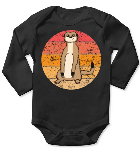 Meerkat Lovers Retro Gift Funny Animals Long Sleeve Baby One-Piece