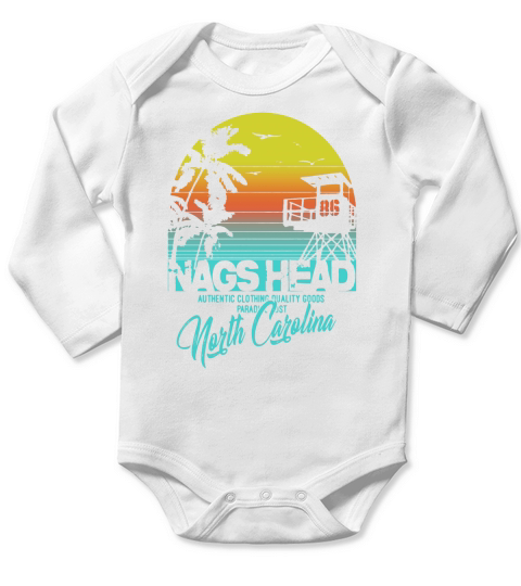 nags head North Carolina beach shirt Long Sleeve Baby One-Piece