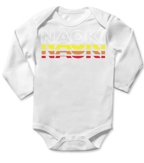 Naoki First Name Funny Vintage Sunset Naoki Long Sleeve Baby One-Piece