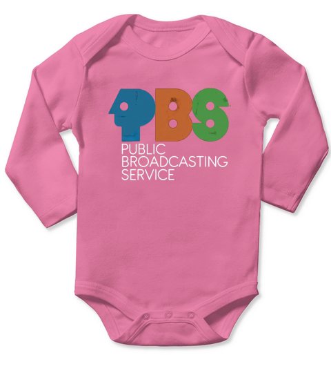PBS Vintage Logo Distressed Long Sleeve Baby One-Piece