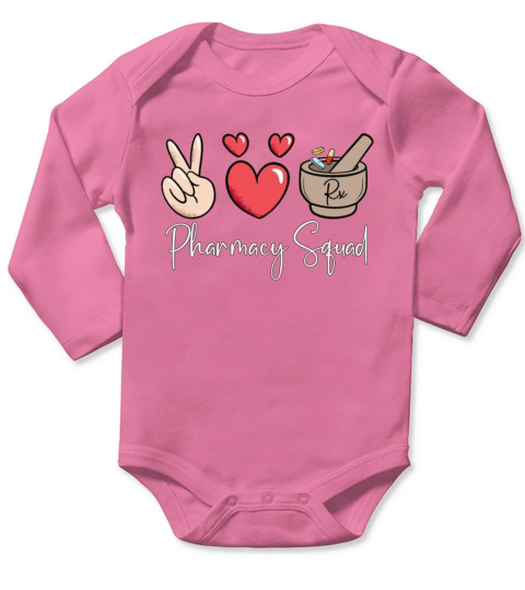 Pharmacy Squad Technician Tech Medicine Pharmacist Long Sleeve Baby One-Piece