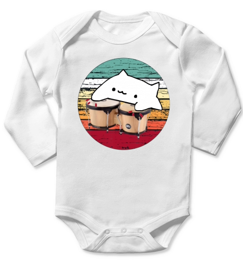 Retro bongo cat dank meme vintage shirt - Unisex Long Sleeve Long Sleeve Baby One-Piece