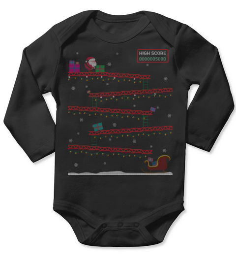 Retro Gaming Gifts Ugly Christmas Sweater Long Sleeve Baby One-Piece