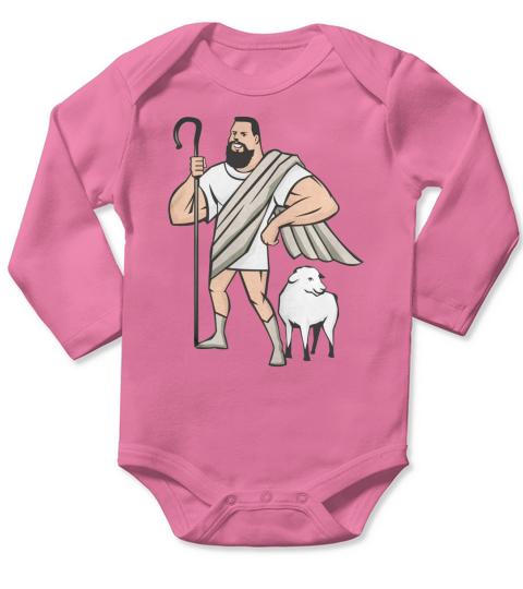 Superhero Shepherd Sheep Standing Cartoon Long Sleeve Baby One-Piece