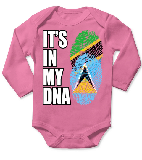 Tanzanian And Saint Lucian Vintage Heritage DNA Fl Long Sleeve Baby One-Piece