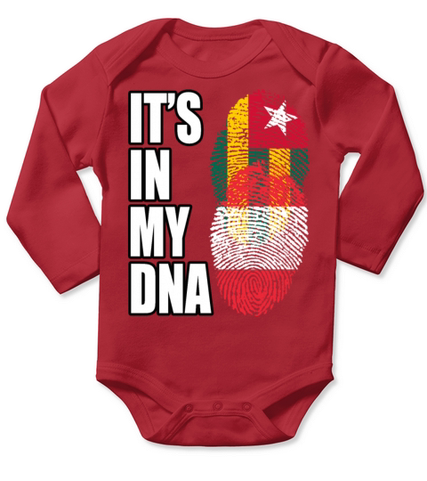 Togolese And Austrian Mix Heritage DNA Flag Long Sleeve Baby One-Piece