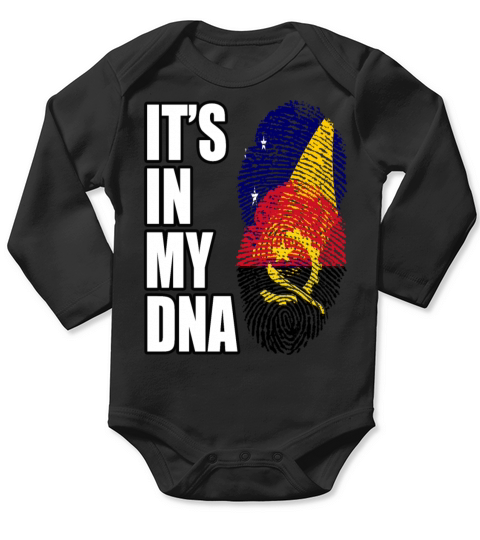 Tokelauan And Angolan Mix Heritage DNA Flag Long Sleeve Baby One-Piece