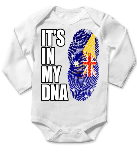 Tokelauan And Australian Mix Heritage DNA Flag Long Sleeve Baby One-Piece