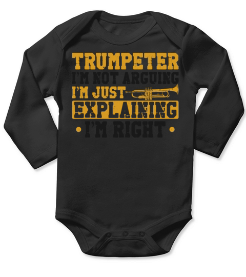 Trumpet Player Vintage Trumpeter Long Sleeve Baby One-Piece