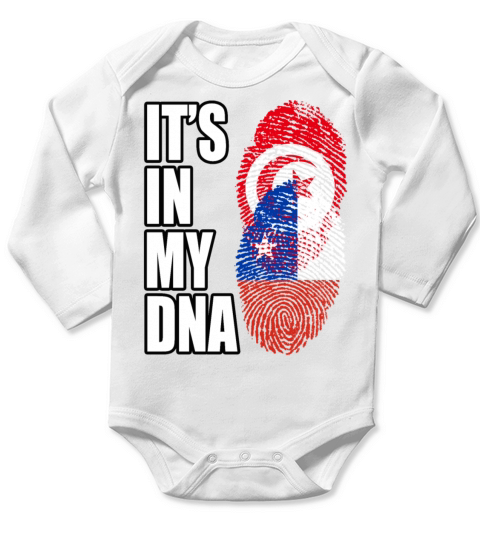 Tunisian And Chilean Mix Heritage DNA Flag Long Sleeve Baby One-Piece