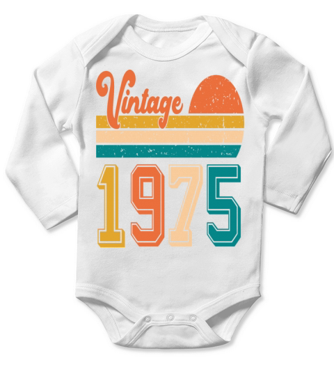 Vintage 1975 birthday gift Long Sleeve Baby One-Piece