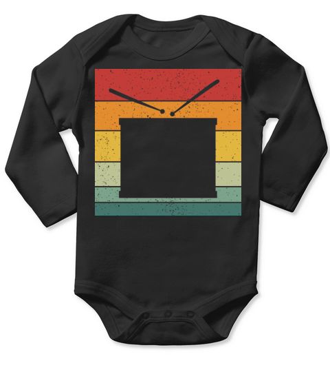 Vintage Retro Drum Vintage Music Long Sleeve Baby One-Piece