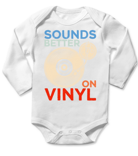 Vinyl DJ Music Record Men Vintage Long Sleeve Baby One-Piece
