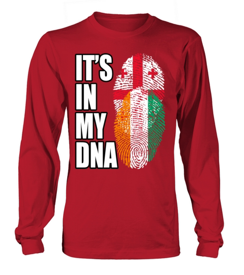 Georgian And Ivorian Mix Heritage DNA Flag Long sleeved Unisex