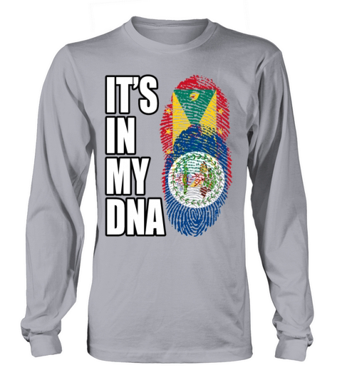 Grenadian And Belizean Mix Heritage DNA Flag Long sleeved Unisex
