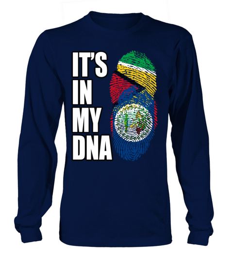 Guyanese And Belizean Mix Heritage DNA Flag Long sleeved Unisex