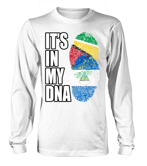 Guyanese And Nicaraguan Mix Heritage DNA Flag Long sleeved Unisex