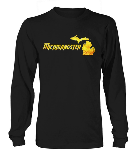 Michigangster BLING, Detroit Michigan Midwest Mitten T-Shirt Long sleeved Unisex