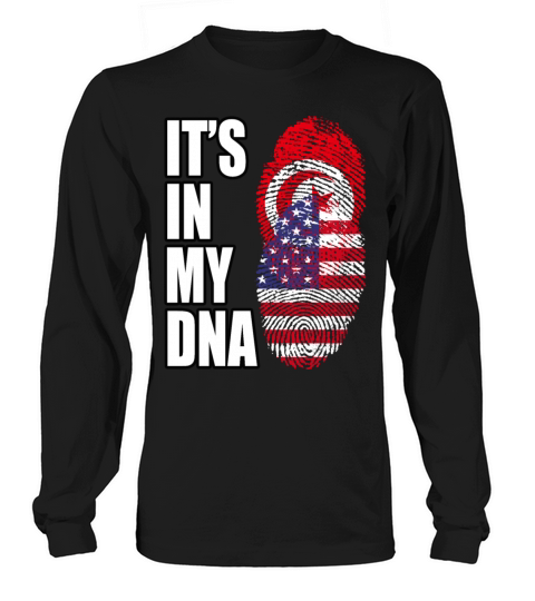 Tunisian And American Mix Heritage DNA Flag Long sleeved Unisex