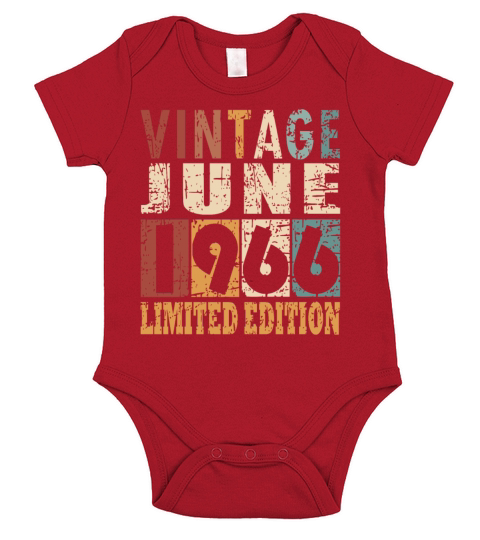 1966 vintage born in June gift Short Sleeve Baby One-Piece