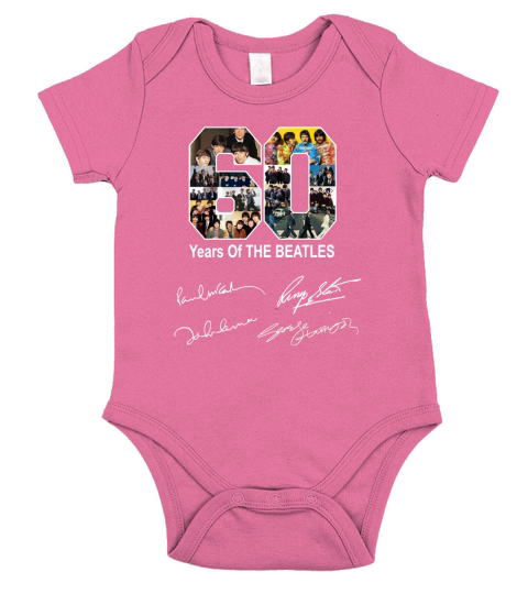 60 years of The Beatles all signature Short Sleeve Baby One-Piece