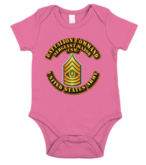 Army - Battalion Command Sergeant Major T-Shirt Short Sleeve Baby One-Piece