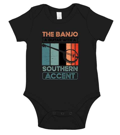 Banjo A Guitar Musician Guitar Bluegrass Vintage Short Sleeve Baby One-Piece