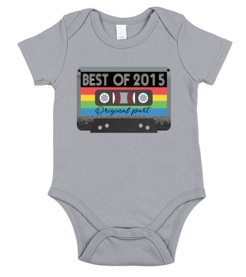 Best Of 2015 Vintage Cassette Retro Birthday Short Sleeve Baby One-Piece